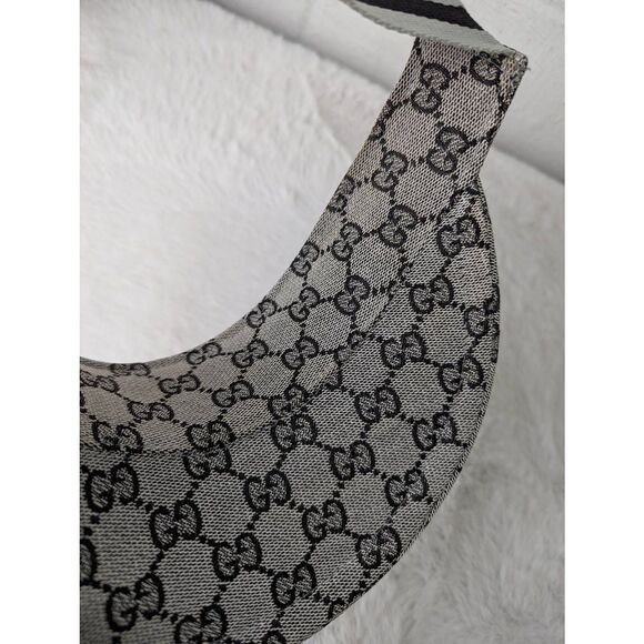 Gucci Sun Visor GG Logo Plate Hat Light Gray Black&Gray Strap Designer One Size - Picture 7 of 11